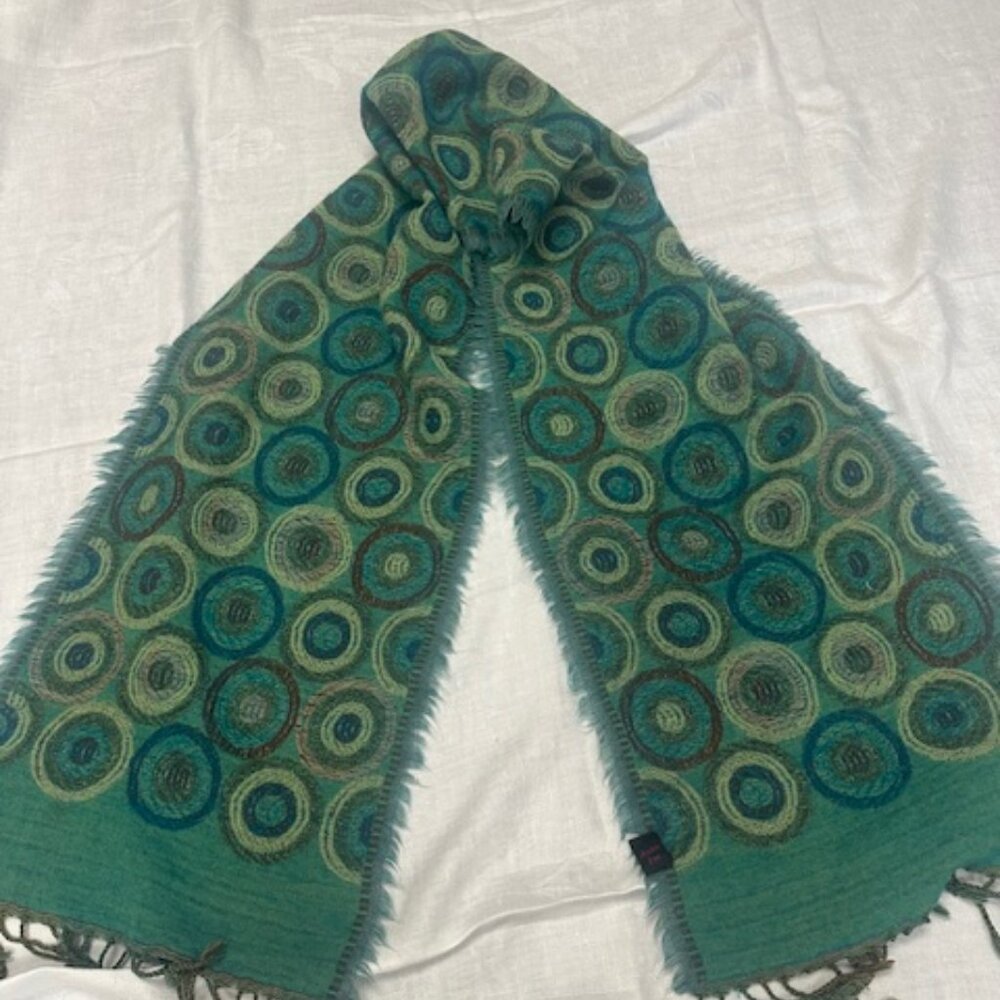 Wool Scarf - Blue/green hues